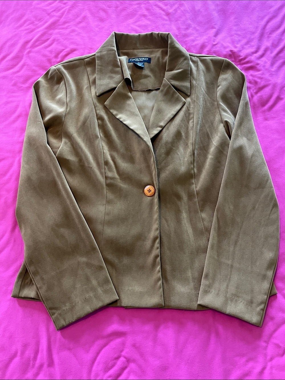 Courtenay Olive Brown Single-Button Suit Jacket